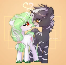 Size: 2030x2000 | Tagged: safe, artist:shelti, oc, oc only, pony, duo male and female, female, looking at each other, male, mare, stallion