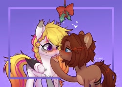 Size: 2048x1463 | Tagged: safe, artist:shelti, oc, oc only, pony, blushing, duo, duo female, female, looking at each other, mare