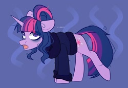 Size: 2048x1406 | Tagged: safe, artist:shelti, twilight sparkle, pony, clothes, female, mare, sweater, tongue out