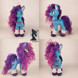 Size: 1000x1000 | Tagged: safe, artist:larsen toys, imported from derpibooru, pony, unicorn, accessory, curly mane, cute, female, g5, horn, irl, jewelry, looking at you, mare, misty brightdawn, mistybetes, necklace, photo, plushie, rebirth misty, solo