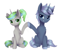 Size: 3220x2728 | Tagged: safe, artist:dusthiel, imported from derpibooru, oc, oc only, pony, unicorn, duo, horn, simple background, transparent background, unicorn oc