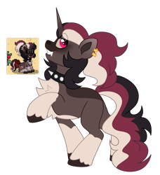 Size: 4632x5069 | Tagged: safe, artist:crazysketch101, imported from derpibooru, pony, unicorn, pony town, choker, horn, oc name needed, simple background, spiked choker, transparent background