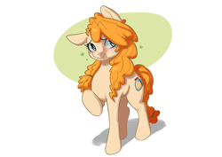 Size: 4960x3508 | Tagged: safe, artist:doofrabbit, imported from derpibooru, pear butter, earth pony, pony, blushing, solo