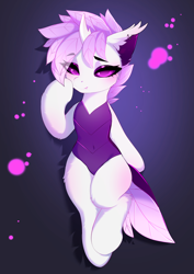 Size: 3166x4475 | Tagged: safe, artist:empress-twilight, imported from derpibooru, oc, oc only, oc:elytra, changedling, changeling, changedling oc, changeling oc, gradient background, white changeling