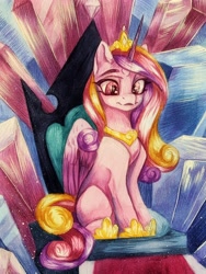 Size: 3024x4032 | Tagged: safe, artist:jsunlight, imported from derpibooru, princess cadance, alicorn, pony, solo, traditional art, watercolor painting