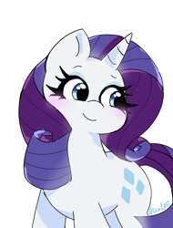 Size: 1456x1917 | Tagged: safe, artist:leo19969525, imported from derpibooru, rarity, pony, unicorn, cute, female, horn, mare, raribetes, simple background, smiling, solo, white background