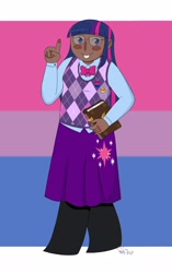 Size: 1290x2048 | Tagged: safe, artist:crynaibu, imported from ponybooru, twilight sparkle, human, humanized, pride, pride flag, solo