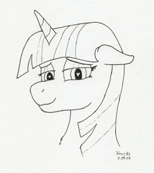 Size: 978x1095 | Tagged: safe, artist:hericks, imported from ponybooru, twilight sparkle, pony, bust, heart eyes, lineart, looking at you, portrait, traditional art, wingding eyes