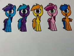 Size: 4032x3024 | Tagged: safe, artist:maddiedraws5678, artist:williethelittleponyfan36, imported from ponybooru, first base, liza doolots, noi, petunia, ruby pinch, tootsie flute, earth pony, pegasus, pony, unicorn, adorabase, alternate mane five, alternate universe, aura (g4), aurabetes, classmates, colored, coloring page, cute, female, filly, filly five, foal, girly girl, noiabetes, open mouth, open smile, pegasus first base, pinchybetes, quintet, race swap, simple background, smiling, tomboy, tootsie cute, white background