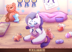 Size: 1920x1372 | Tagged: safe, artist:laponkisuwu, imported from derpibooru, rarity, sweetie belle, fluffy pony, crotchboobs, cute, female, fluffy pony foals, fluffy pony mother, fluffy pony original art, mother and child, nudity, raribetes, rarifluff