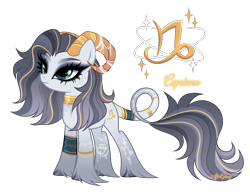 Size: 4263x3300 | Tagged: safe, artist:afterglory, imported from derpibooru, oc, oc only, earth pony, pony, capricorn, earth pony oc, solo, zodiac