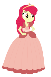 Size: 330x496 | Tagged: safe, artist:andy213yt, artist:selenaede, imported from derpibooru, apple bloom, human, equestria girls, adorabloom, base used, clothes, cute, dress, female, gown, hand on hip, jewelry, melody (the little mermaid), smiling, solo, the little mermaid 2: return to the sea, tiara