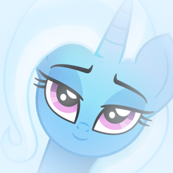 Size: 2000x2000 | Tagged: safe, artist:starless, derpibooru exclusive, imported from derpibooru, trixie, pony, unicorn, female, horn, looking at you, solo