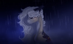 Size: 5000x3000 | Tagged: safe, artist:spika, imported from derpibooru, oc, oc only, earth pony, pony, commission, crying, female, mare, rain, solo