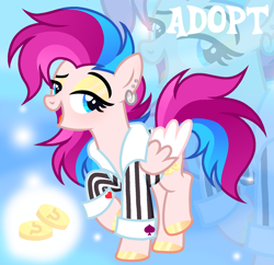 Size: 1280x1239 | Tagged: safe, artist:vi45, imported from derpibooru, oc, oc only, pegasus, pony, clothes, ear piercing, earring, female, jewelry, mare, piercing, shirt, solo, zoom layer