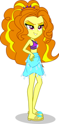 Size: 1280x2679 | Tagged: safe, artist:dustinwatsongkx, imported from derpibooru, adagio dazzle, equestria girls, clothes, clothes swap, female, rarity's blue sarong, rarity's purple bikini, simple background, solo, swimsuit, transparent background, vector