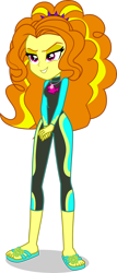 Size: 1280x3003 | Tagged: safe, artist:dustinwatsongkx, imported from derpibooru, adagio dazzle, equestria girls, clothes, clothes swap, female, fluttershy's wetsuit, sandals, simple background, solo, swimsuit, swimsuit swap, transparent background, vector