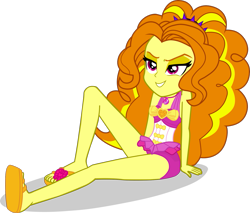 Size: 1643x1403 | Tagged: safe, artist:dustinwatsongkx, imported from derpibooru, adagio dazzle, human, equestria girls, clothes, clothes swap, female, geode of sugar bombs, magical geodes, pinkie pie swimsuit, simple background, solo, swimsuit, swimsuit swap, transparent background, vector