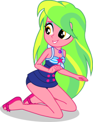 Size: 3052x3975 | Tagged: safe, artist:dustinwatsongkx, imported from derpibooru, lemon zest, human, equestria girls, clothes, clothes swap, female, geode of telekinesis, magical geodes, solo, swimsuit, swimsuit swap