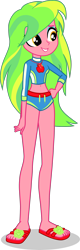 Size: 1287x4002 | Tagged: safe, artist:dustinwatsongkx, imported from derpibooru, lemon zest, human, equestria girls, clothes, clothes swap, female, geode of super strength, magical geodes, solo, swimsuit, swimsuit swap