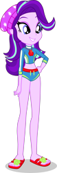 Size: 1342x4023 | Tagged: safe, artist:dustinwatsongkx, imported from derpibooru, starlight glimmer, human, equestria girls, beanie, clothes swap, female, geode of super strength, hat, magical geodes, solo, swimsuit swap