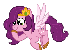 Size: 4000x3073 | Tagged: safe, artist:squipycheetah, imported from derpibooru, pipp petals, pegasus, pony, flying, g5, g5 to g4, generation leap, happy, simple background, smiling, transparent background