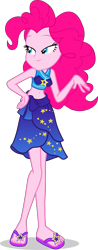 Size: 1579x4044 | Tagged: safe, artist:dustinwatsongkx, imported from derpibooru, pinkie pie, human, belly, belly button, clothes, female, sarong, solo, swimsuit, trixie's beach shorts swimsuit