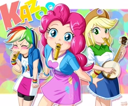 Size: 2288x1892 | Tagged: safe, artist:uotapo, color edit, edit, editor:overlord 2, imported from derpibooru, applejack, pinkie pie, rainbow dash, human, equestria girls, colored, light skin, skin color edit