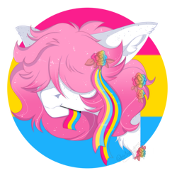 Size: 1067x1041 | Tagged: safe, imported from derpibooru, oc, oc:clumsy von heim, original species, undead, vampire, vampony, closed species, pansexual pride flag, pride, pride flag