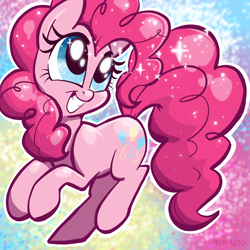 Size: 2048x2048 | Tagged: safe, artist:pfeffaroo, imported from derpibooru, part of a set, pinkie pie, earth pony, pony, big eyes, female, grin, high res, mare, smiling, solo, tail