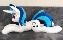 Size: 2048x1314 | Tagged: safe, artist:mdcraft10, imported from derpibooru, dj pon-3, vinyl scratch, pony, unicorn, couch, female, horn, irl, lying down, photo, plushie, prone, solo