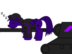 Size: 1200x900 | Tagged: safe, artist:gloomy brony, imported from derpibooru, oc, oc only, oc:gloomy brony, alicorn, pony, clothes, cutie mark, hat, male, simple background, sleeping, solo, tank (vehicle), transparent background