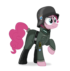 Size: 487x491 | Tagged: safe, imported from derpibooru, pinkie pie, clothes, cyrillic, png, rla, simple background, solo, uniform, роа