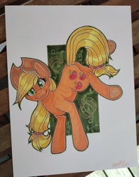 Size: 2736x3494 | Tagged: safe, artist:annuthecatgirl, imported from derpibooru, applejack, pony, solo, traditional art, underhoof