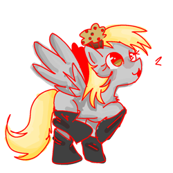 Size: 1000x1000 | Tagged: safe, artist:blaze_x2, imported from derpibooru, derpy hooves, pegasus, pony, clothes, doodle, food, looking up, muffin, simple background, socks, solo, white background