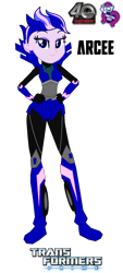 Size: 780x1732 | Tagged: safe, artist:robertsonskywa1, imported from derpibooru, equestria girls, arcee, equestria girls-ified, female, hand on hip, photo, simple background, solo, text, transformers, transformers prime, transparent background