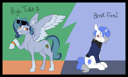 Size: 3414x2059 | Tagged: safe, artist:luxsimx, imported from derpibooru, oc, oc only, pegasus, pony, unicorn, duo, female, half-siblings, horn, male, mare, reference sheet, stallion