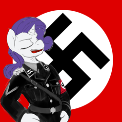 Size: 1500x1500 | Tagged: safe, editor:dpr, imported from twibooru, rarity, altbrony, anti lgbt, brony, fascism, fascist, flag, homophobia, image, mlpol, nazi, png, swastika