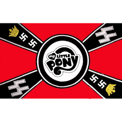 Size: 500x500 | Tagged: safe, editor:dpr, imported from twibooru, altbrony, brony, image, mlpol, my little pony, nazi, nazi flag, png