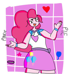 Size: 828x883 | Tagged: safe, artist:chesteranderson, imported from derpibooru, pinkie pie, human, equestria girls, clothes, cutie mark, cutie mark on clothes, female, heart, solo