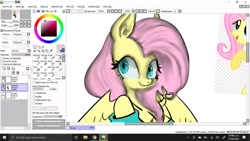 Size: 715x402 | Tagged: safe, artist:sickbelle, imported from derpibooru, fluttershy, microsoft windows, paint tool sai, windows, windows 10, wip