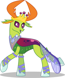 Size: 944x1135 | Tagged: safe, artist:byteslice, imported from derpibooru, thorax, changedling, changeling, .svg available, clothes, ear piercing, earring, jewelry, king thorax, male, piercing, regalia, simple background, solo, svg, tiara, transparent background, vector