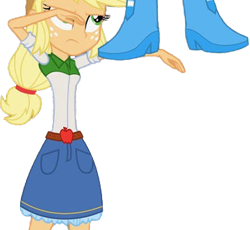 Size: 2734x2520 | Tagged: safe, edit, edited screencap, editor:homersimpson1983, imported from derpibooru, screencap, applejack, pinkie pie, human, equestria girls, background removed, boots, clothes, duo, duo female, female, high heel boots, not a vector, shoes