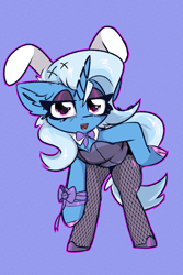 Size: 2000x3000 | Tagged: safe, artist:jubyskylines, imported from derpibooru, trixie, unicorn, bunny suit, clothes, female, horn, looking at you, solo