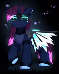 Size: 1631x2048 | Tagged: safe, artist:empress-twilight, oc, oc only, cyborg, pony, abstract background, hooves, looking at you, male, stallion