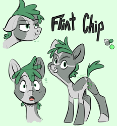 Size: 1190x1280 | Tagged: safe, artist:smirk, imported from derpibooru, oc, oc only, oc:flint chip, earth pony, fallout equestria, coat markings, colt, dappled, foal, male, solo