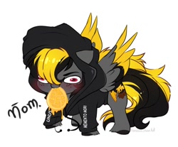 Size: 1248x1032 | Tagged: safe, artist:2pandita, oc, oc only, pony, abstract background, chibi, clothes, hoodie, hooves, male, stallion