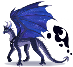 Size: 2005x1837 | Tagged: safe, artist:lightry, imported from derpibooru, princess luna, dragon, dragonified, female, lunadragon, smiling, solo, solo female, species swap