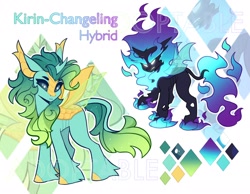 Size: 1934x1500 | Tagged: safe, artist:shooshaa, oc, oc only, changeling, hybrid, angry, changeling oc