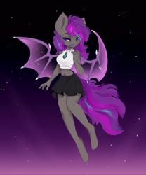 Size: 1707x2048 | Tagged: safe, artist:shooshaa, oc, oc only, anthro, bat pony, bat pony oc, bat wings, breasts, clothes, female, wings